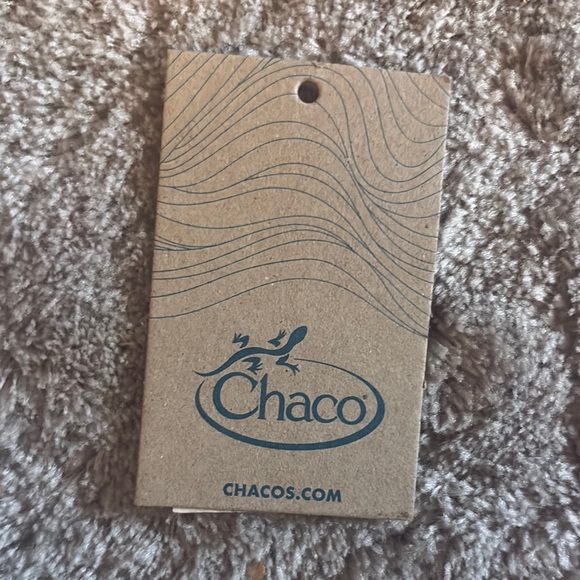 Chaco Pink and Gray Sandals with Double-Band Design 8 - Picture 4 of 5